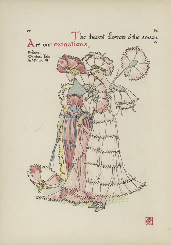 Blomster fra Shakespeares Garden av Walter Crane