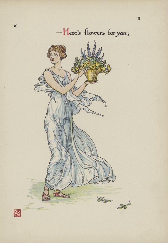 Blomster fra Shakespeares Garden av Walter Crane
