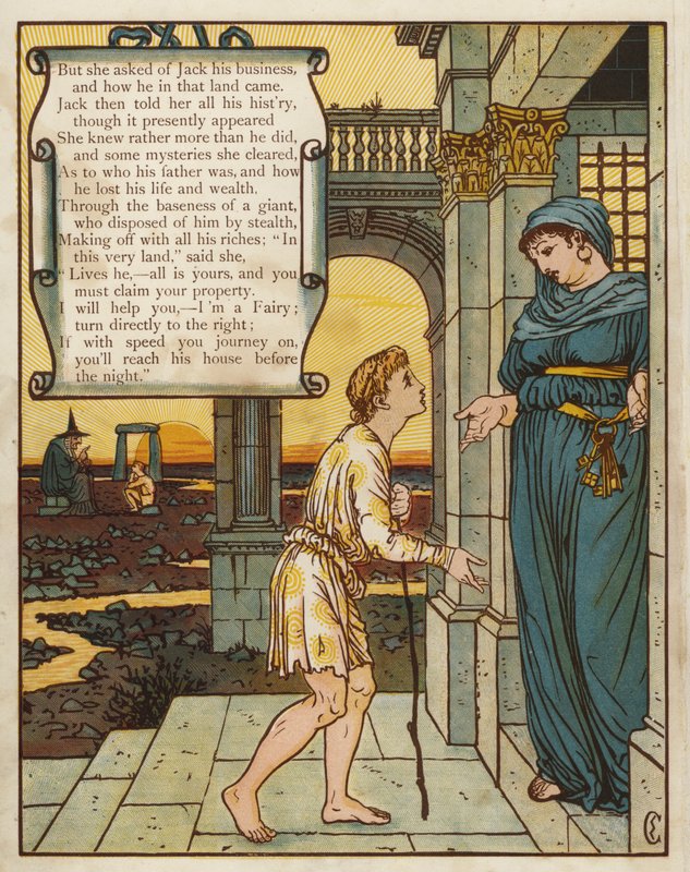 Jack og bønnestilken (farge litho) av Walter Crane