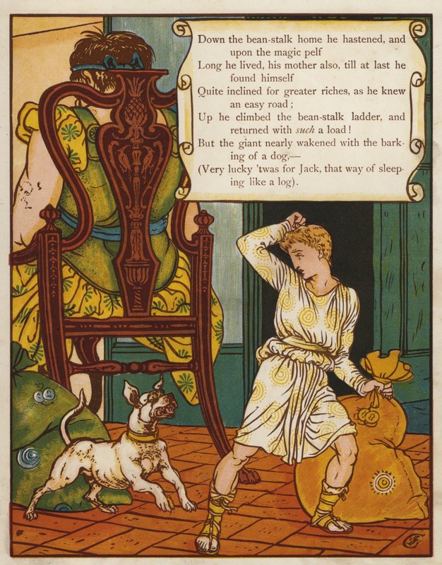 Jack og bønnestilken (farge litho) av Walter Crane