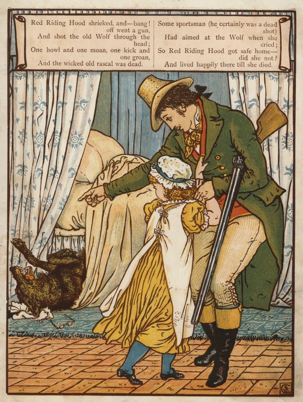 Rødhette (farge litho) av Walter Crane