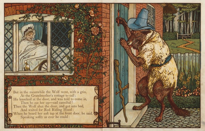 Rødhette (farge litho) av Walter Crane