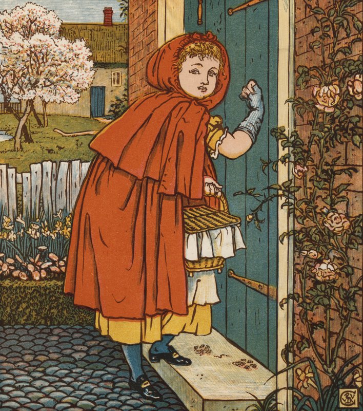 Rødhette (farge litho) av Walter Crane