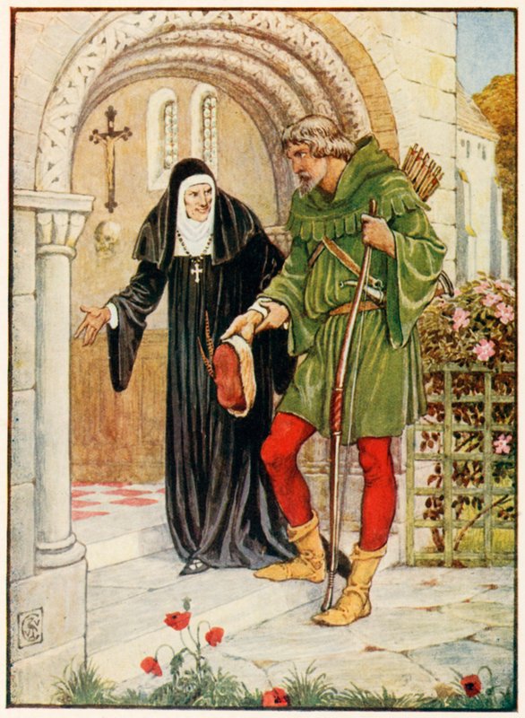 Robin Hood kommer til Kirklees Hall av Walter Crane