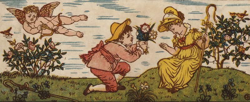 Rosen er rød; The Violets Blue; Den rosa er søt; Og det er du (farge litho) av Walter Crane