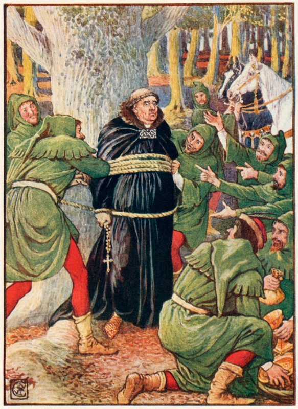 Abbeden til Saint Maries tatt av Robin Hood av Walter Crane