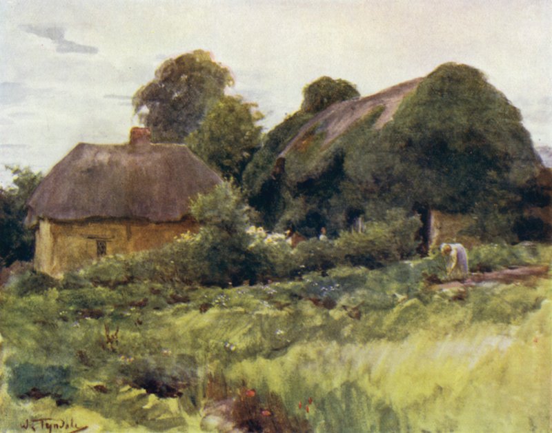 The New Forest: A Cottage at Sway (farge litho) av Walter Frederick Roofe Tyndale