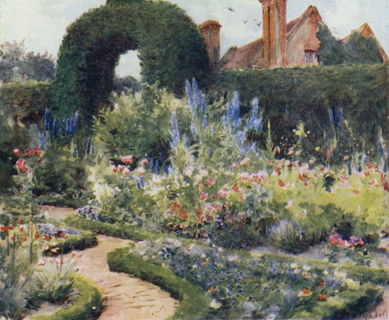 The New Forest: Garden near Brokenhurst (farge litho) av Walter Frederick Roofe Tyndale