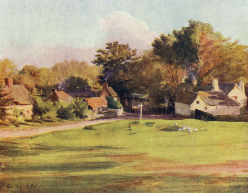 The New Forest: Swan Green, Lyndhurst (farge litho) av Walter Frederick Roofe Tyndale