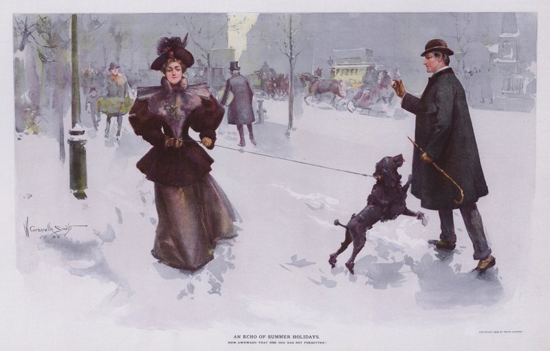 An Echo of Summer Holidays (farge litho) av Walter Granville Smith