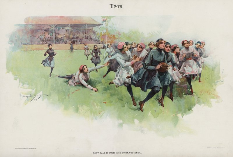 Fotball er så god form du vet (farge litho) av Walter Granville Smith