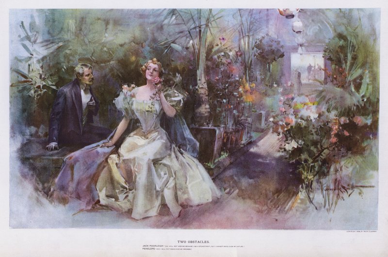 To hindringer (farge litho) av Walter Granville Smith