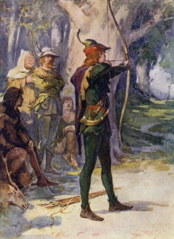 Illustrasjon for Ivanhoe av Sir Walter Scott (farge litho) av Walter Grieve