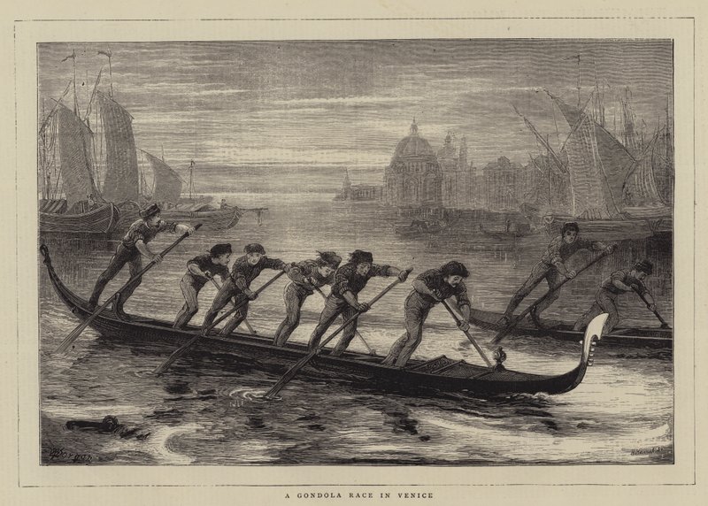 Et gondolløp i Venezia av Walter Jenks Morgan
