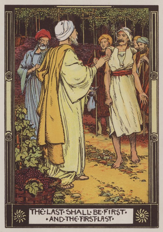 The Laborers In The Vineyard (farge litho) av Walter Jenks Morgan
