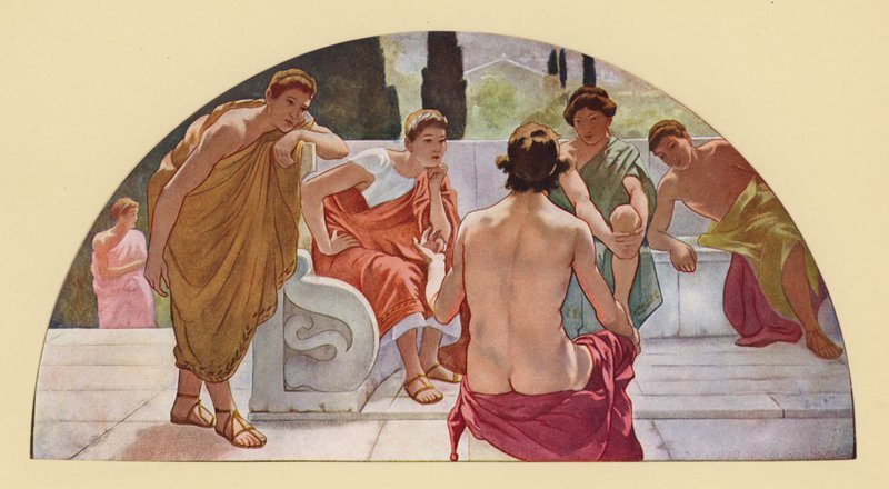 Jason verver argonautene i jakten på Golden Fleece (farge litho) av Walter MacEwen