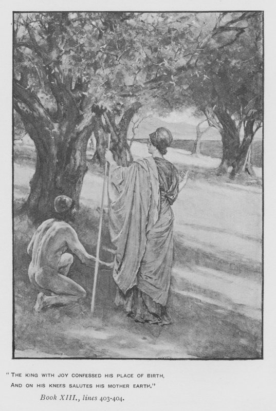 Illustrasjon for pavens Odyssey of Homer (litho) av Walter Paget