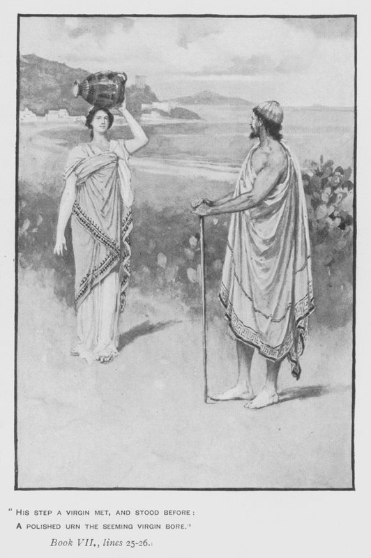 Illustrasjon for pavens Odyssey of Homer (litho) av Walter Paget