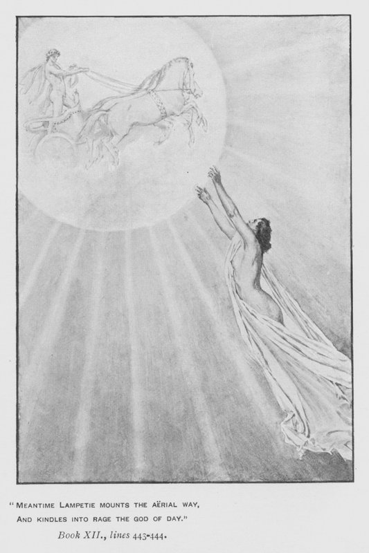 Illustrasjon for pavens Odyssey of Homer (litho) av Walter Paget