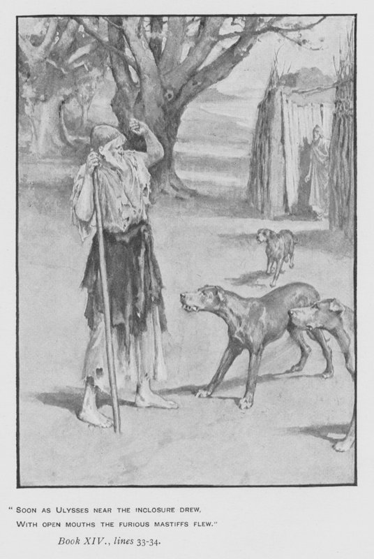 Illustrasjon for pavens Odyssey of Homer (litho) av Walter Paget