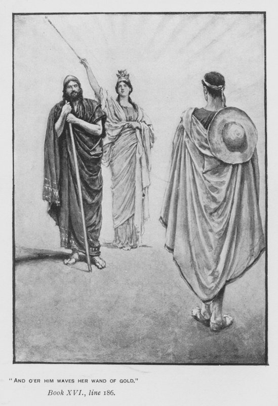 Illustrasjon for pavens Odyssey of Homer (litho) av Walter Paget