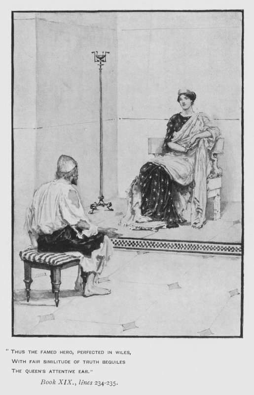 Illustrasjon for pavens Odyssey of Homer (litho) av Walter Paget