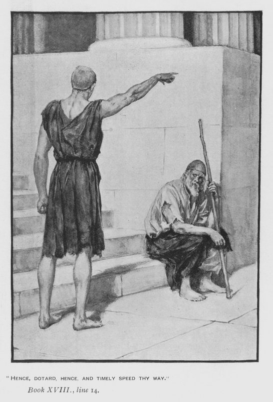 Illustrasjon for pavens Odyssey of Homer (litho) av Walter Paget