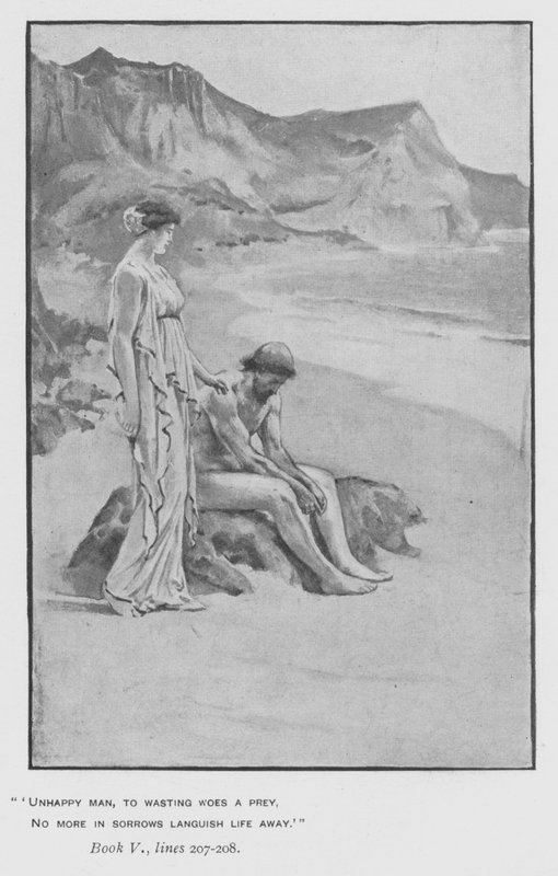 Illustrasjon for pavens Odyssey of Homer (litho) av Walter Paget