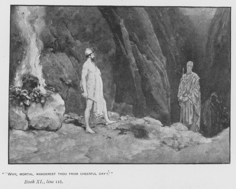 Illustrasjon for pavens Odyssey of Homer (litho) av Walter Paget