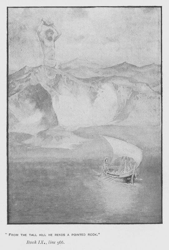 Illustrasjon for pavens Odyssey of Homer (litho) av Walter Paget