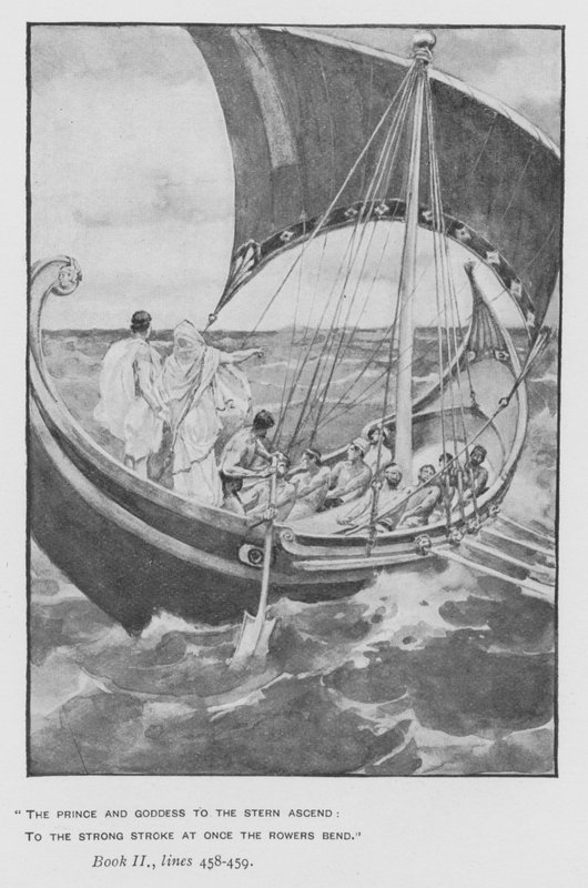 Illustrasjon for pavens Odyssey of Homer (litho) av Walter Paget