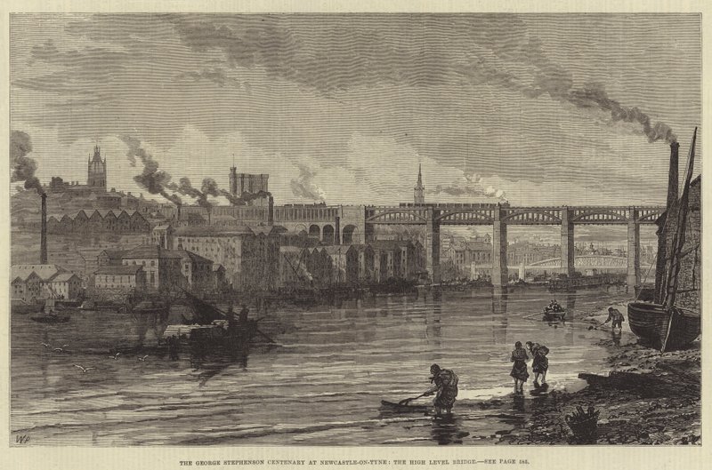 George Stephensons hundreårsjubileum i Newcastle-on-Tyne, High Level Bridge av Walter Paget