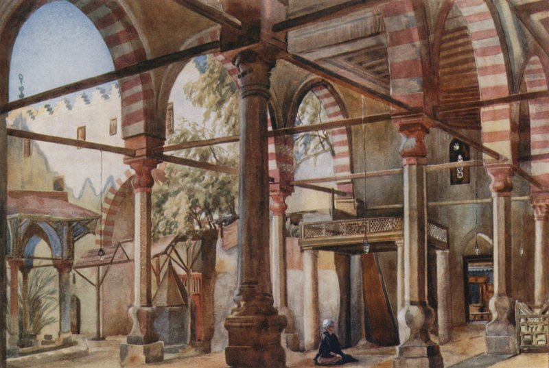 Interiør i moskeen i Shakhoun, Kairo av Walter Spencer Stanhope Tyrwhitt