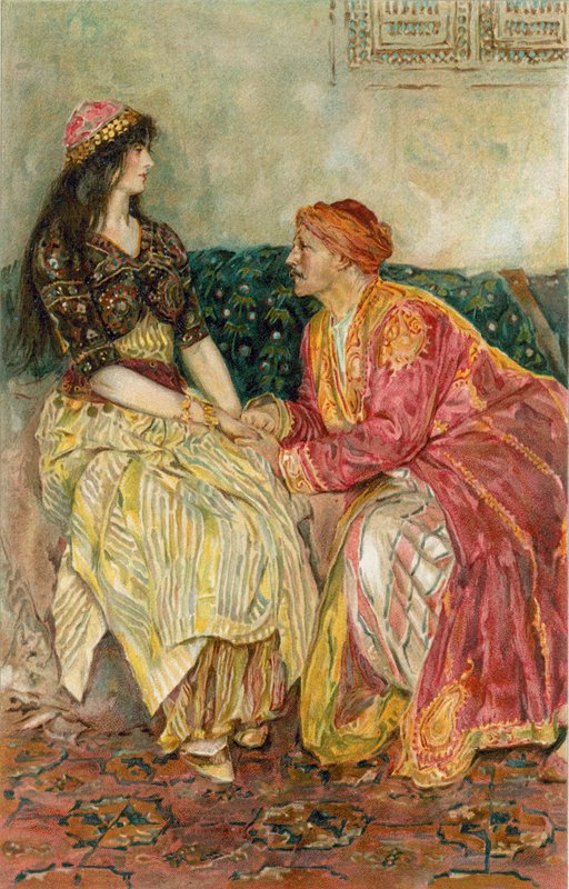 The Arabian Nights: Prinsessen forklarte alt som hadde skjedd med henne av Walter Stanley Paget