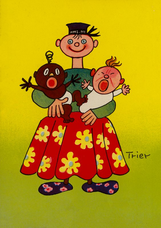 En av Walter Triers gale mennesker (fargelitografi) av Walter Trier
