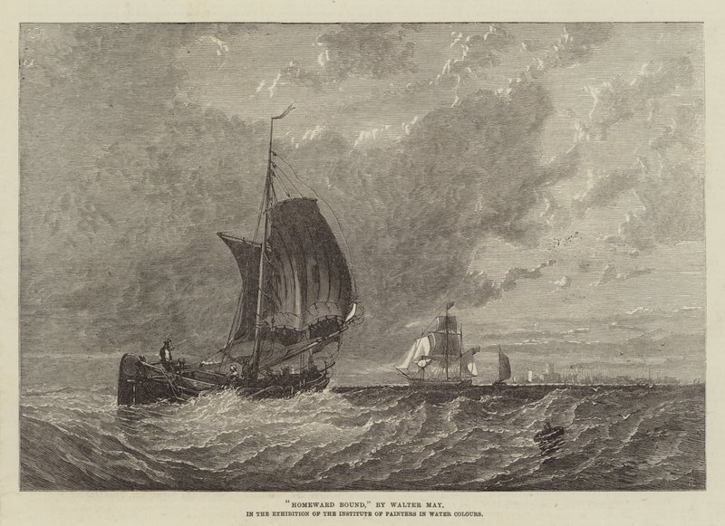 Homeward Bound, i utstillingen til Institute of Painters in Water Colors av Walter William May