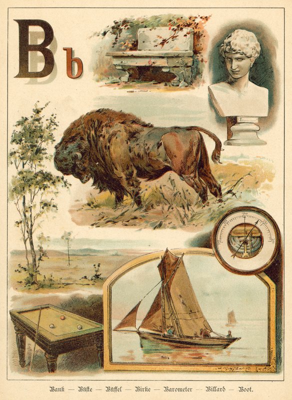 Bokstav B (chromolitho) av Walter Zweigle