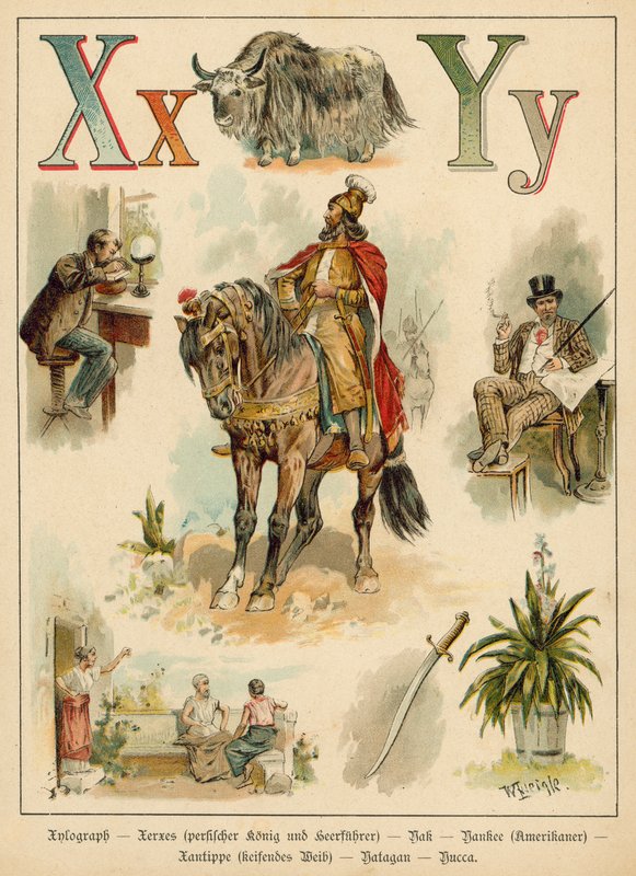 Bokstav X og bokstav Y (chromolitho) av Walter Zweigle