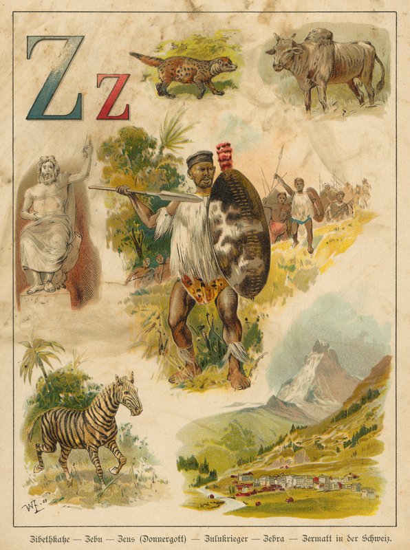 Bokstaven Z (chromolitho) av Walter Zweigle