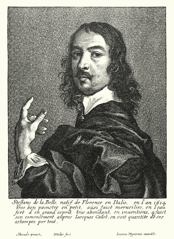 Stefano della Bella , italiensk tegner og trykkeri (gravering) av Wenceslaus (after) Hollar