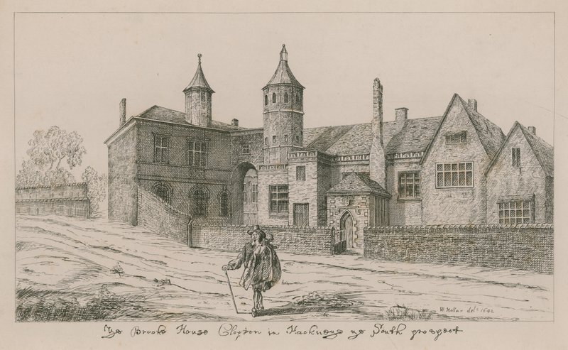 The Brooke House, Clopton i Hackney, det sørlige aspektet av Wenceslaus Hollar