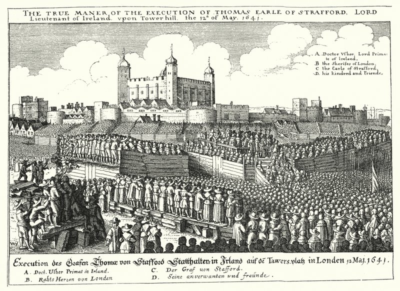 Henrettelsen av Thomas Wentworth, 1. jarl av Strafford, 1641 av Wenceslaus Hollar