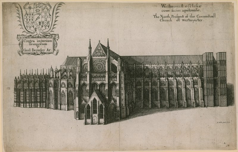 Nordprospektet til Conventual Church of Westminster, London av Wenceslaus Hollar