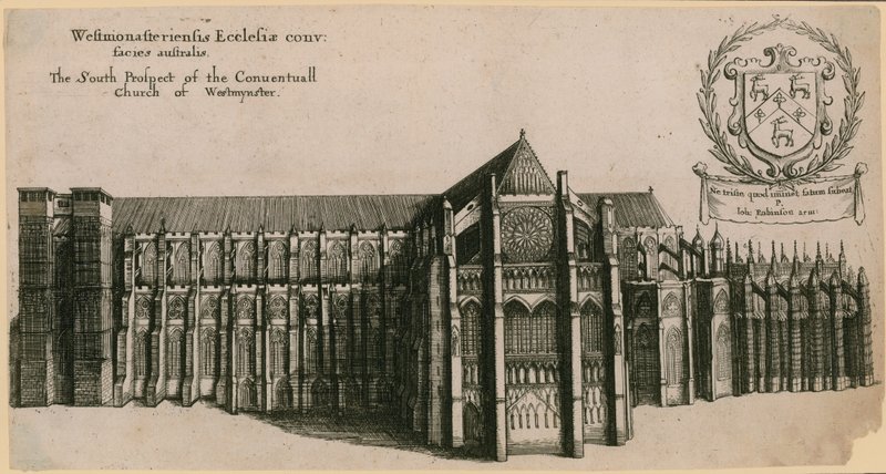 Sørprospektet til Conventual Church of Westminster, London av Wenceslaus Hollar