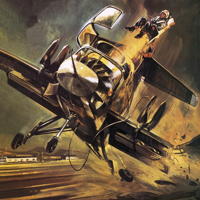 Pilot blir kastet ut av Ryan XV-5 Jump Jet av Wilf (20th century) Hardy