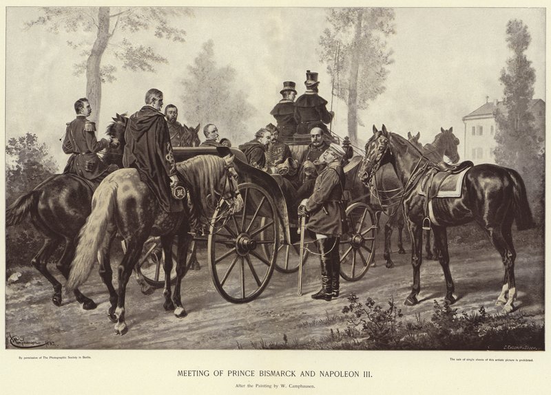 Møte mellom prins Bismarck og Napoleon III av Wilhelm Camphausen
