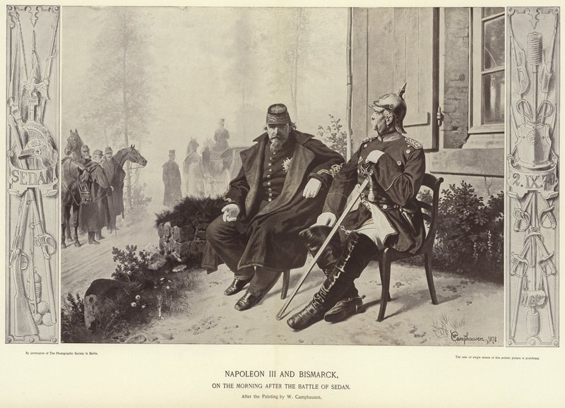 Napoleon III og Bismarck om morgenen etter slaget ved Sedan av Wilhelm Camphausen