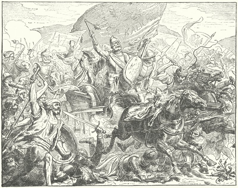Den tsjekkiske generalen og hussittlederen Jan Zizka i kamp av Wilhelm Camphausen