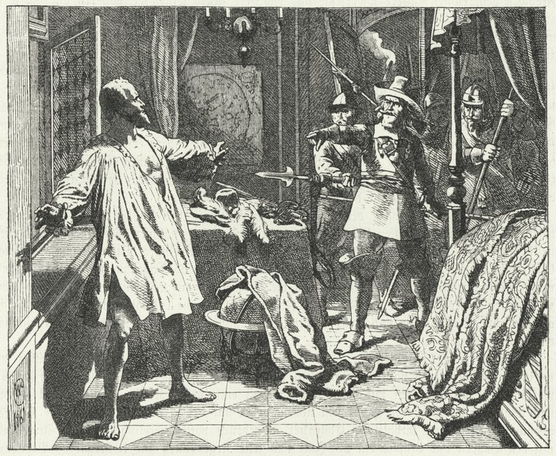 Drapet på Albrecht von Wallenstein, bohemsk general i hæren til Det hellige romerske rike i trettiårskrigen av Wilhelm Camphausen