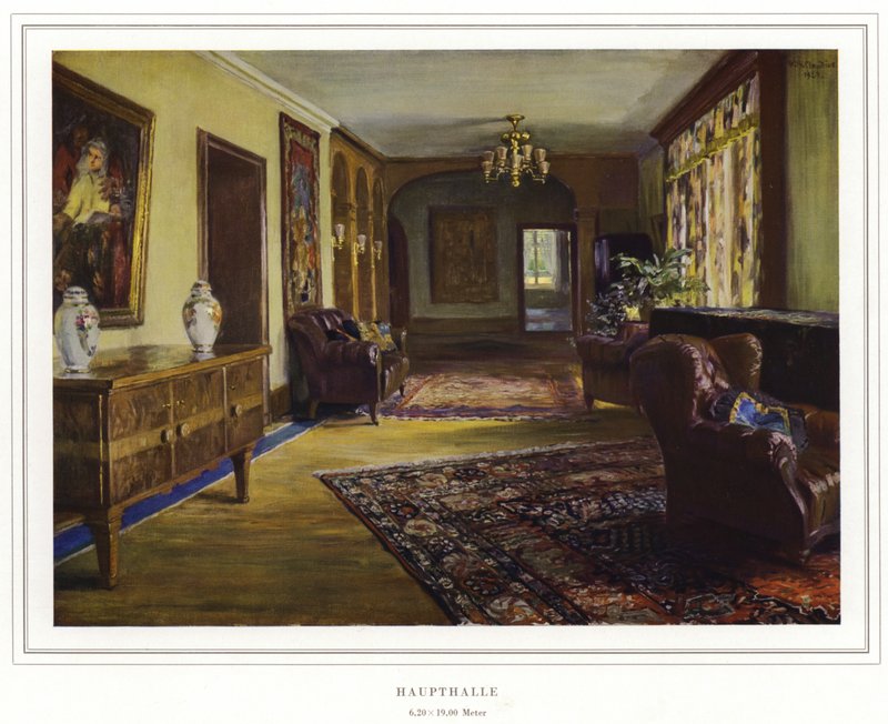 Teppeprodusenters virksomhet Halvmåne teppefabrikk av Koch und Te Kock (farge litho) av Wilhelm Ludwig Heinrich Claudius